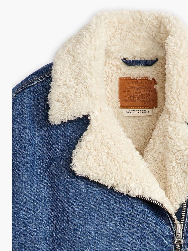 Levi's® Blue 100% Cotton Sherpa Flight Jacket - Image 7 of 7