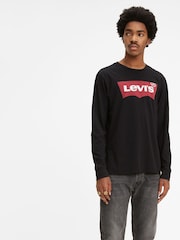 Levi's® Black 100% Cotton Long Sleeve Standard Graphic T-Shirt - Image 1 of 3