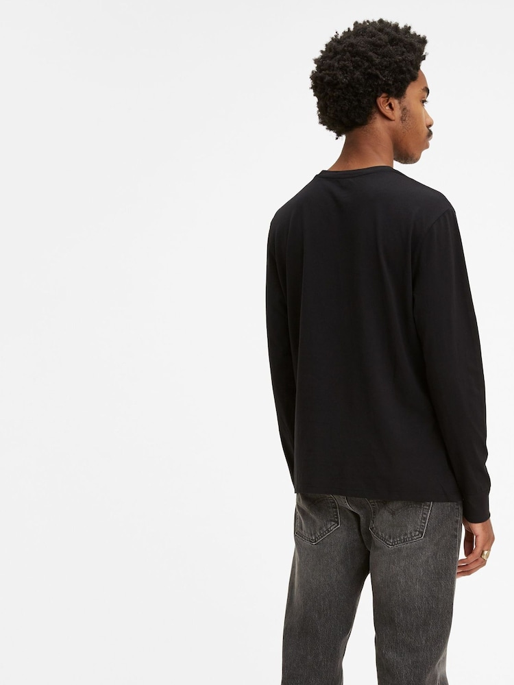 Levi's® Black 100% Cotton Long Sleeve Standard Graphic T-Shirt - Image 2 of 3