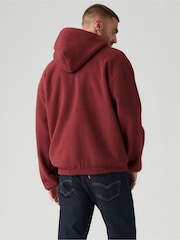 Levi's® Red Hooded Sherpa Pullover Fleece - Image 2 of 6
