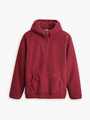 Levi's® Red Hooded Sherpa Pullover Fleece - Image 5 of 6