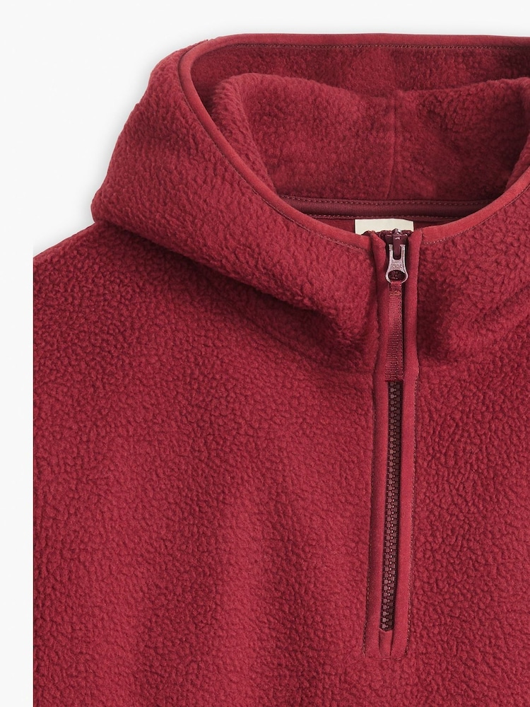 Levi's® Red Hooded Sherpa Pullover Fleece - Image 6 of 6
