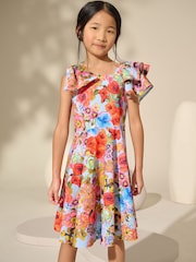 Blue Floral Print Shoulder Detail Summer Dress (1.5-16yrs) - Image 1 of 8