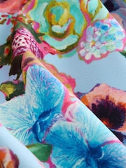 Blue Floral Print Shoulder Detail Summer Dress (1.5-16yrs) - Image 7 of 8