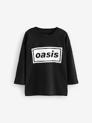 Black 100% Cotton Oasis Long Sleeve T-Shirt (3mths-7yrs) - Image 1 of 4