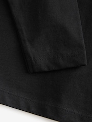 Black 100% Cotton Oasis Long Sleeve T-Shirt (3mths-7yrs) - Image 3 of 4