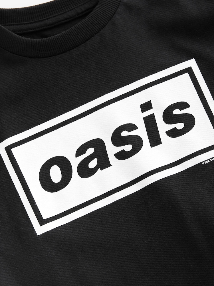 Black 100% Cotton Oasis Long Sleeve T-Shirt (3mths-7yrs) - Image 4 of 4