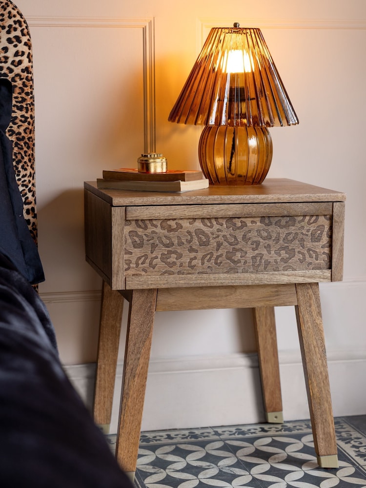 Rockett St George Leopard Leopard Print Bedside Table - Image 1 of 6