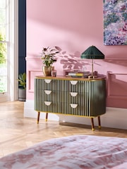 Clarke & Clarke Green Calisto Wide Chest of Drawers - Image 1 of 9