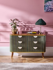 Clarke & Clarke Green Calisto Wide Chest of Drawers - Image 2 of 9