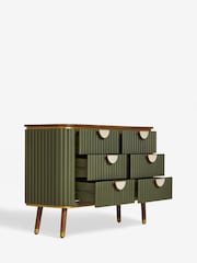 Clarke & Clarke Green Calisto Wide Chest of Drawers - Image 6 of 9