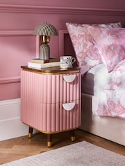 Clarke & Clarke Pink Calisto Bedside Table - Image 2 of 7