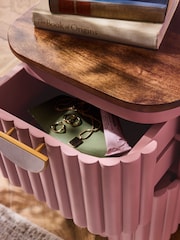 Clarke & Clarke Pink Calisto Bedside Table - Image 3 of 7