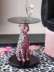 Rockett St George Pink Leopard Side Table - Image 1 of 6
