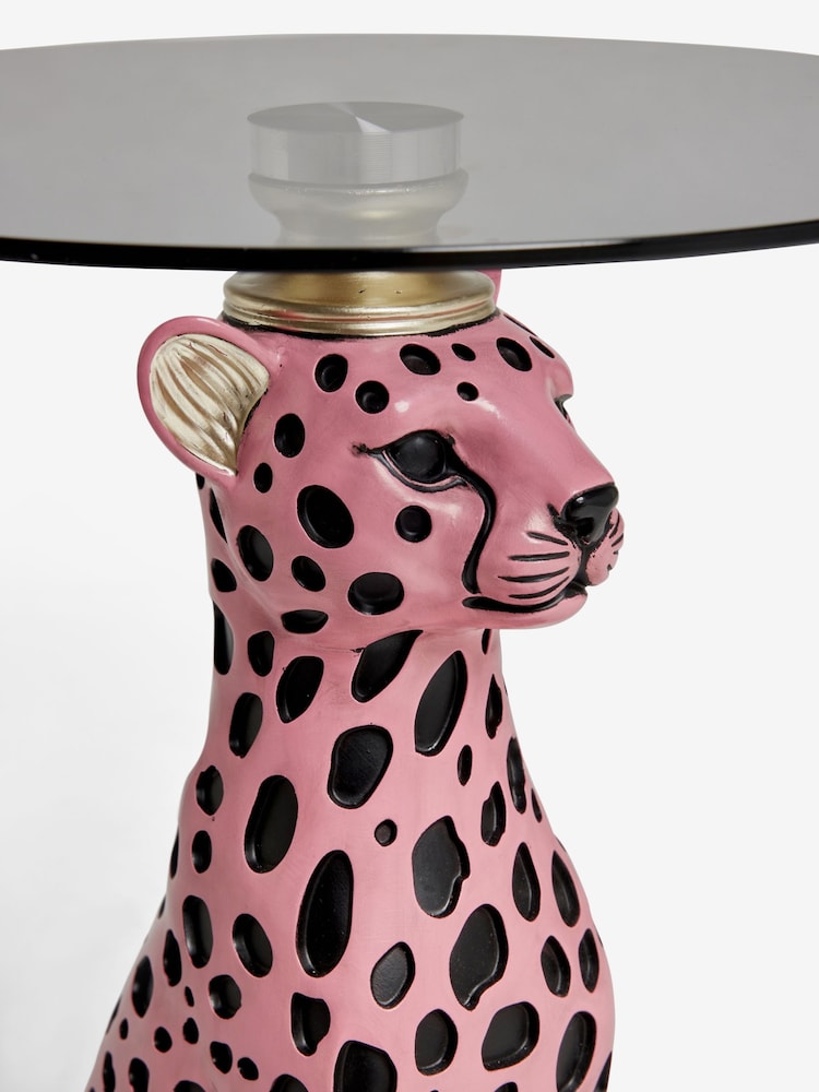 Rockett St George Pink Leopard Side Table - Image 6 of 6