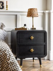 Rockett St George Black Ringo Bedside Table - Image 1 of 3