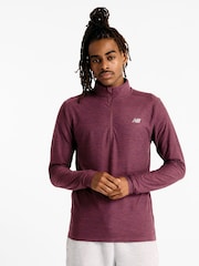 Camiseta con cremallera de un cuarto y teñido espacial para hombre en color Plum morado de New Balance - Imagen 1 de 6