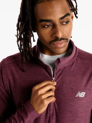 Camiseta con cremallera de un cuarto y teñido espacial para hombre en color Plum morado de New Balance - Imagen 3 de 6