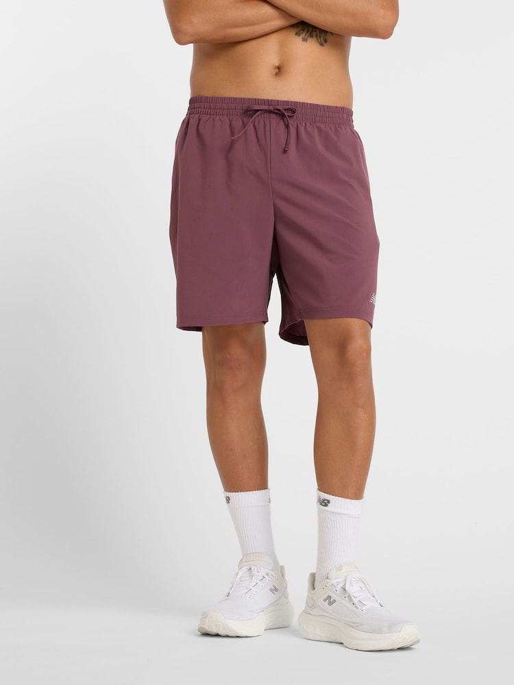 New Balance Plum Purple Mens Sport Essentials 7 Shorts - Image 1 of 7