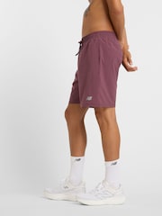 New Balance Plum Purple Mens Sport Essentials 7 Shorts - Image 3 of 7