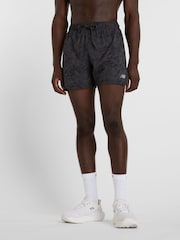 New Balance Black Mens RC Printed 5" Shorts - Image 1 of 6