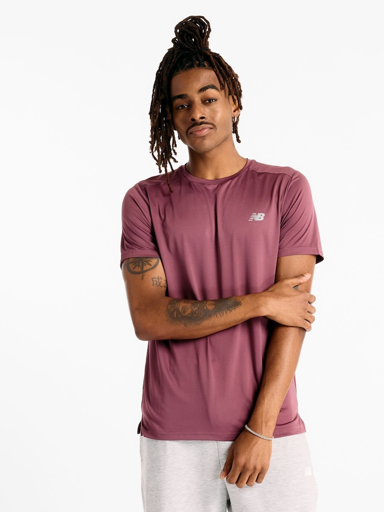 New Balance Plum Purple Mens Sport Essentials T-Shirt - Image 1 of 6 New Balance Plum Purple Mens Sport Essentials T-Shirt - Image 1 of 6