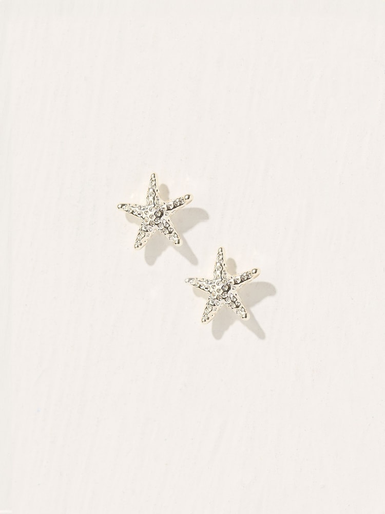 FatFace Silver Tone Starfish Stud Earrings - Image 1 of 2