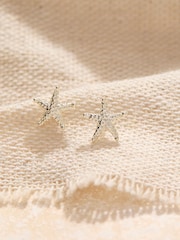 FatFace Silver Tone Starfish Stud Earrings - Image 2 of 2