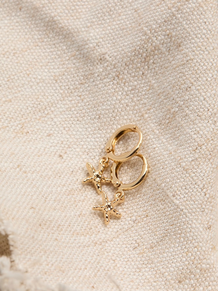 FatFace Gold Tone Starfish Drop Earrings - Image 2 of 2