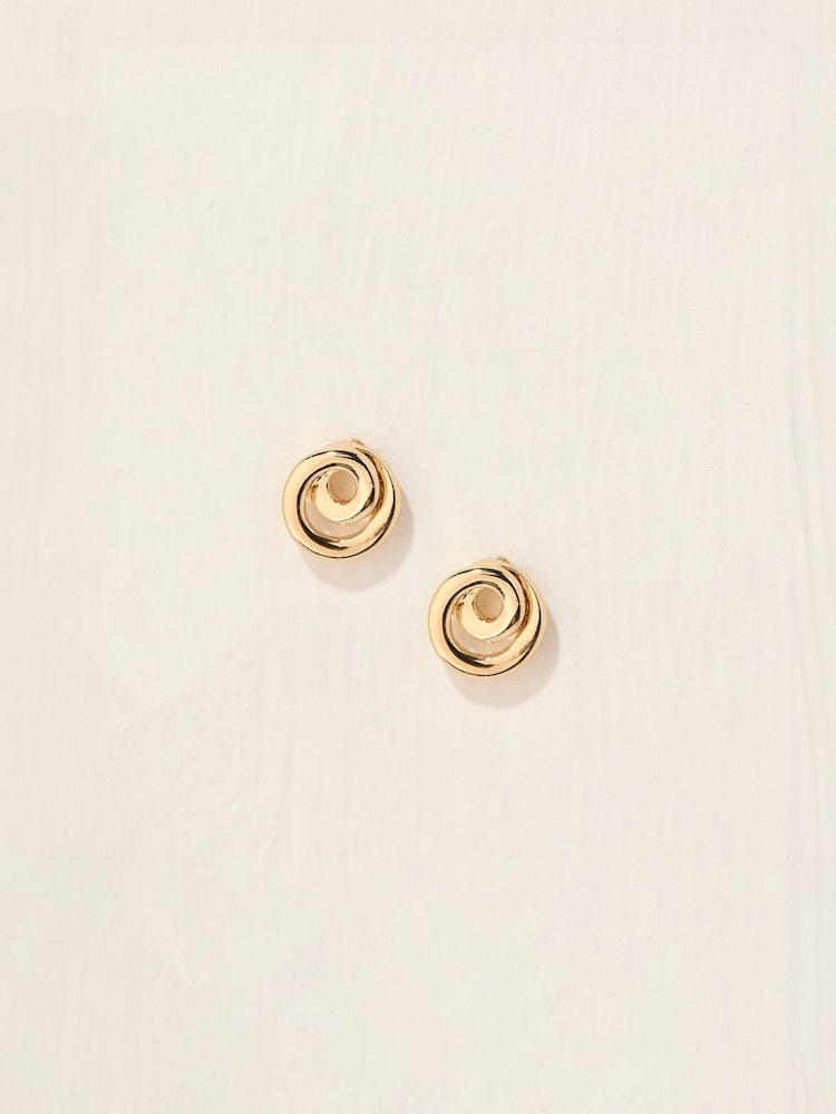 FatFace Gold Tone Swirl Stud Earrings - Image 1 of 2