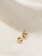FatFace Gold Tone Swirl Stud Earrings - Image 2 of 2