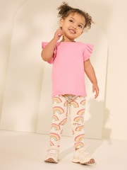 Creme/Regenbogen - Bedruckte Leggings (3 Monate bis 7 Jahre) - Bild 3 von 7