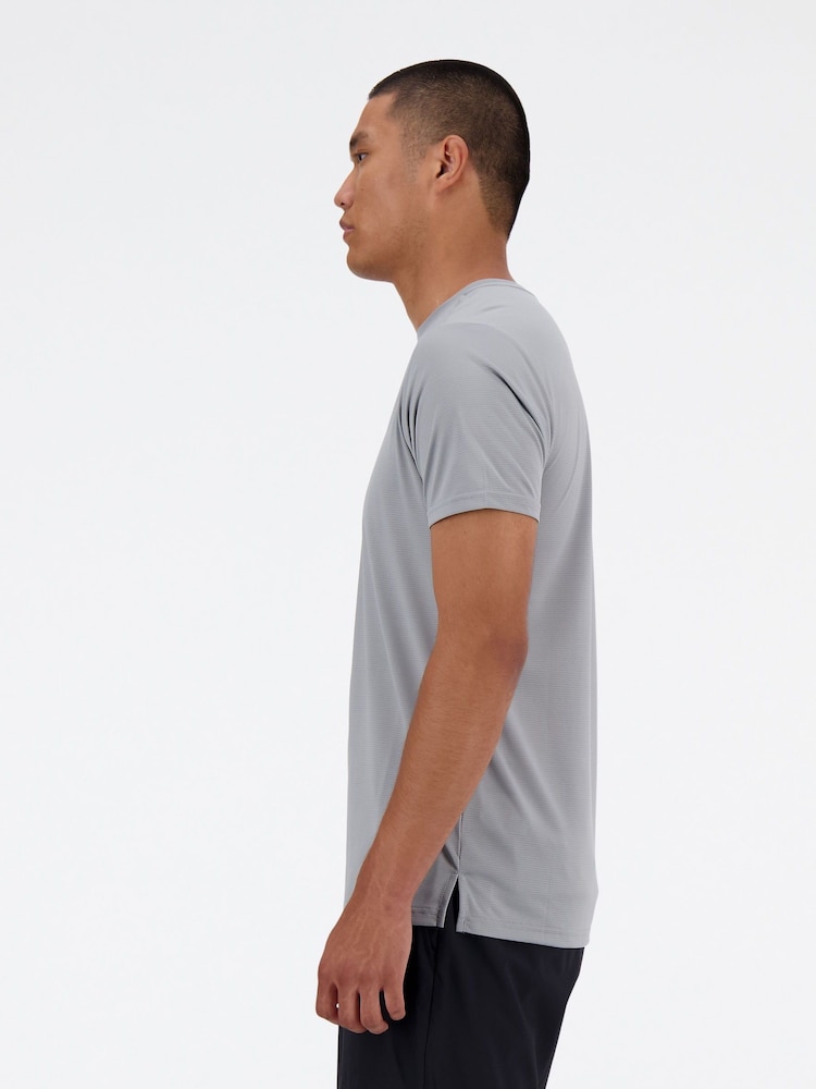 New Balance Grey Light Mens Sport Essentials T-Shirt - Image 3 of 4