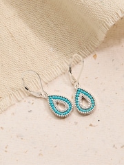 FatFace Silver Tone Teardrop Earrings - Image 1 of 2