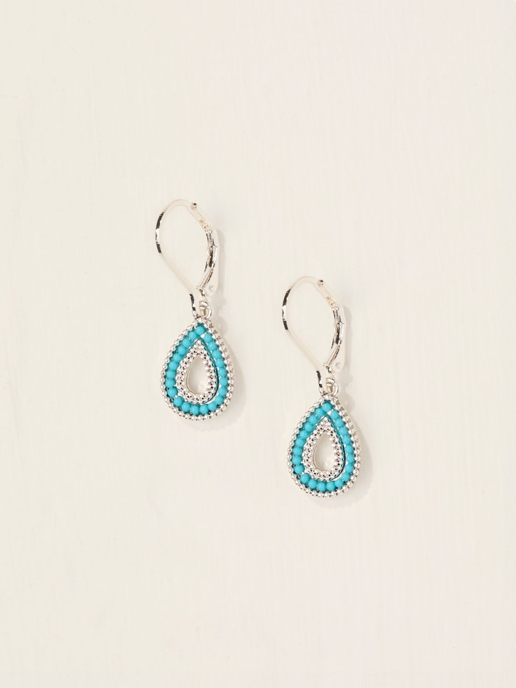 FatFace Silver Tone Teardrop Earrings - Image 2 of 2