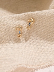 FatFace Gold Tone Seahorse Stud Earrings - Image 1 of 2