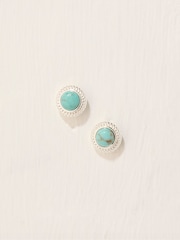FatFace Silver Tone Stone Stud Earrings - Image 1 of 2