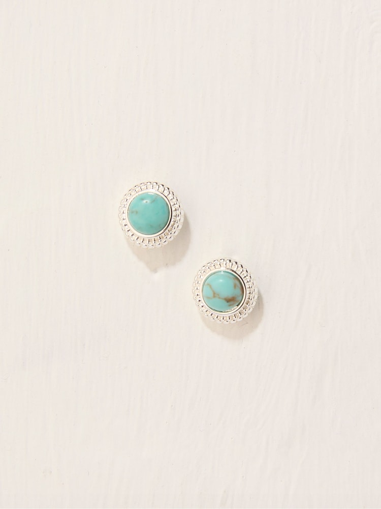 FatFace Silver Tone Stone Stud Earrings - Image 1 of 2