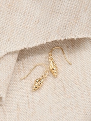 FatFace Gold Tone Shell Drop Earrings - Image 2 of 2
