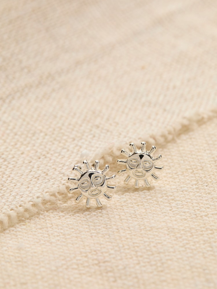 FatFace Silver Coloured Sun Stud Earrings - Image 2 of 2