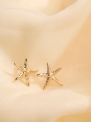 FatFace Gold Coloured Large Starfish Stud Earrings - Image 2 of 2