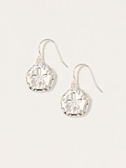 Silver Tone Hammered Circle Drop Earrings - Image 1 of 2