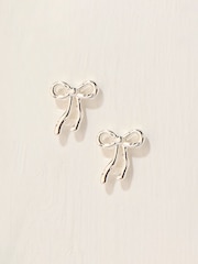 FatFace Silver Coloured Bow Stud Earrings - Image 1 of 2