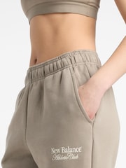 New Balance Khaki Green Womens Linear Heritage Joggers - Image 6 of 10