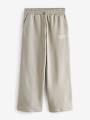 New Balance Khaki Green Womens Linear Heritage Wide Leg Joggers - Image 10 of 10