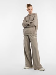 New Balance Khaki Green Womens Linear Heritage Wide Leg Joggers - Image 3 of 10