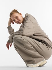 New Balance Khaki Green Womens Linear Heritage Wide Leg Joggers - Image 4 of 10