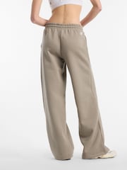 New Balance Khaki Green Womens Linear Heritage Wide Leg Joggers - Image 5 of 10