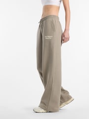 New Balance Khaki Green Womens Linear Heritage Wide Leg Joggers - Image 6 of 10