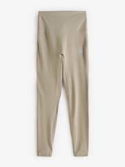 New Balance Khaki Green Womens Linear Heritage Script High Rise Leggings - Image 1 of 1